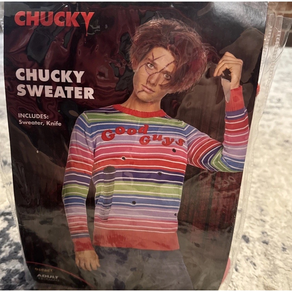 Chucky Good Guys Adult Sz Small  Multicolor Polyester Sweater Only